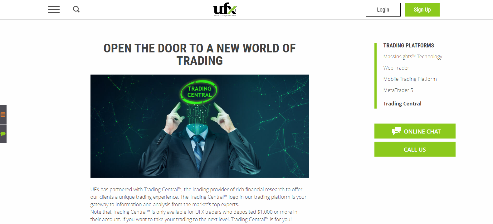 UFX Trading Central promotion